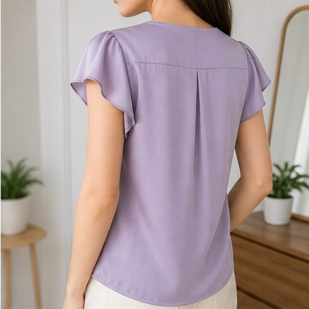 Teal V Neck Top - Picture 3 of 6